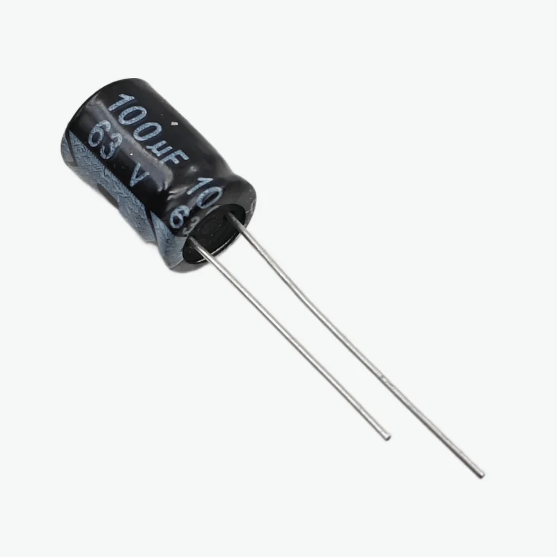 100uF 63V Radial Electrolytic Capacitor - Through Hole Package - Image 2