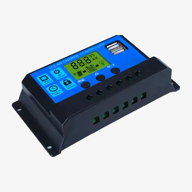 10A Smart Solar Charge Controller with Timer and USB Mobile Charger Socket - Image 3