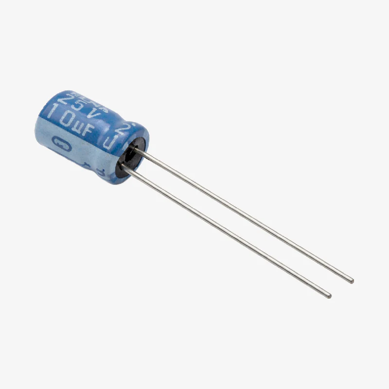 10uF 25V Aluminum Radial Electrolytic Capacitor - Through Hole Package - Image 2