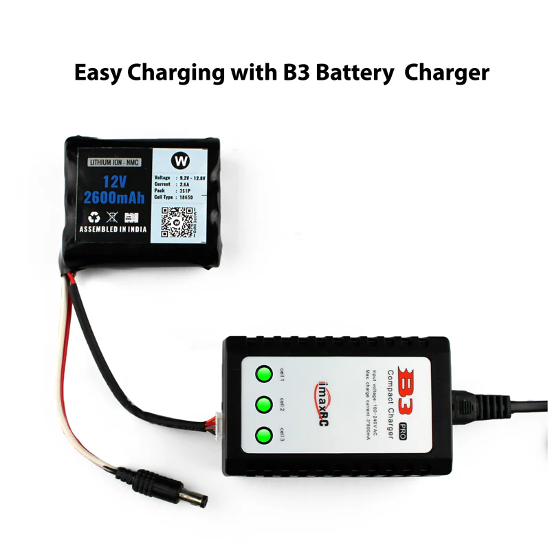 WATTNINE® 12V 1200mAh Rechargeable Lithium Battery with Warranty (includes BMS & balance pin) for GPS, CCTV, Industrial and Commercial Application - Image 5