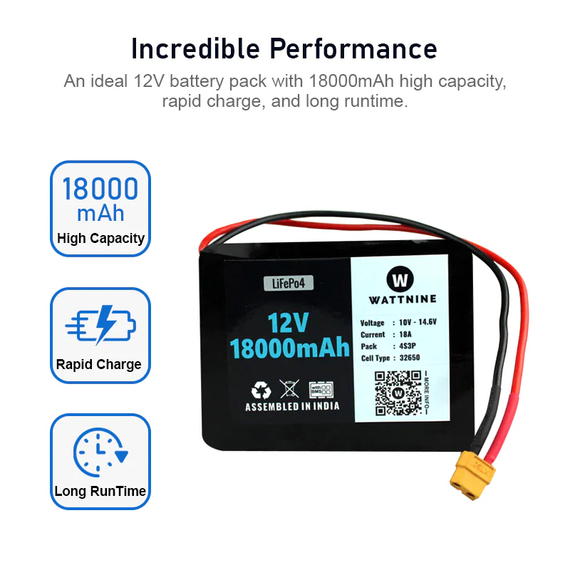 WATTNINE® 12.8V 18Ah Lithium Battery Pack with Warranty - Image 4