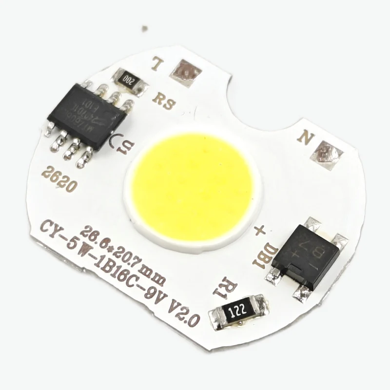 5W LED 220V AC chip - High Power Cool White Round COB Light 300mA