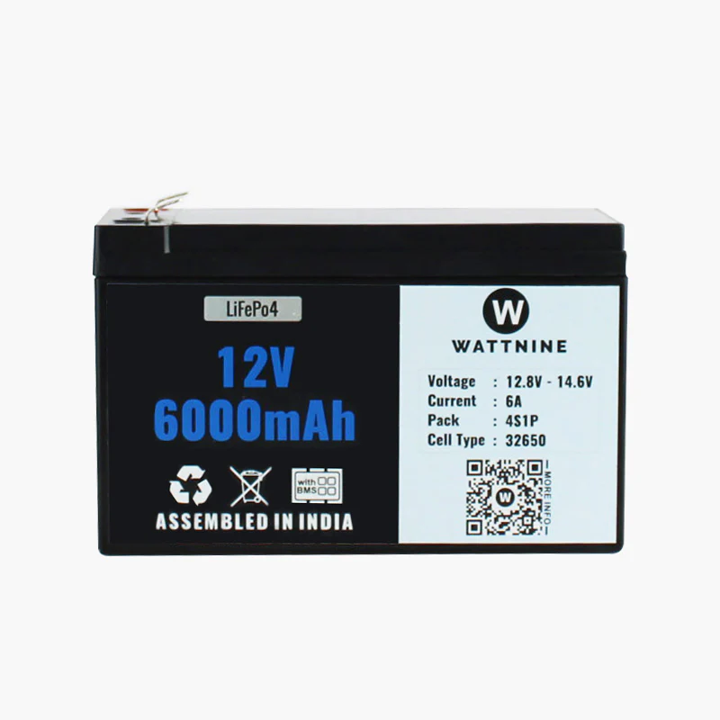 WATTNINE® 12.8V 6Ah Lithium(LiFePo4) Battery Pack with 3 Year Warranty - Image 2
