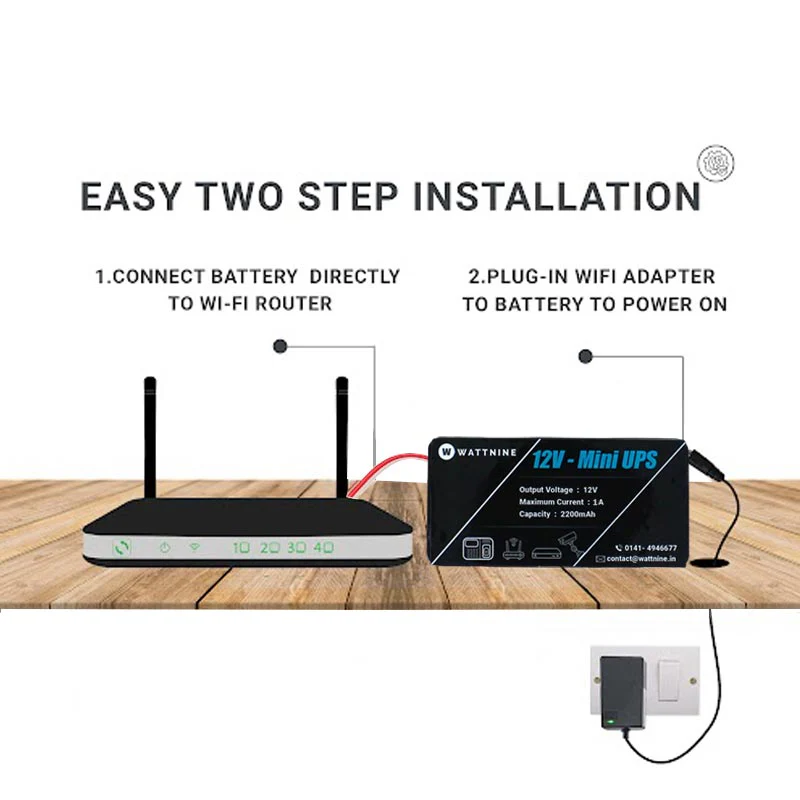 12V Mini UPS for WiFi Router and CCTV Camera - 12V 1A 2200mah - Image 4