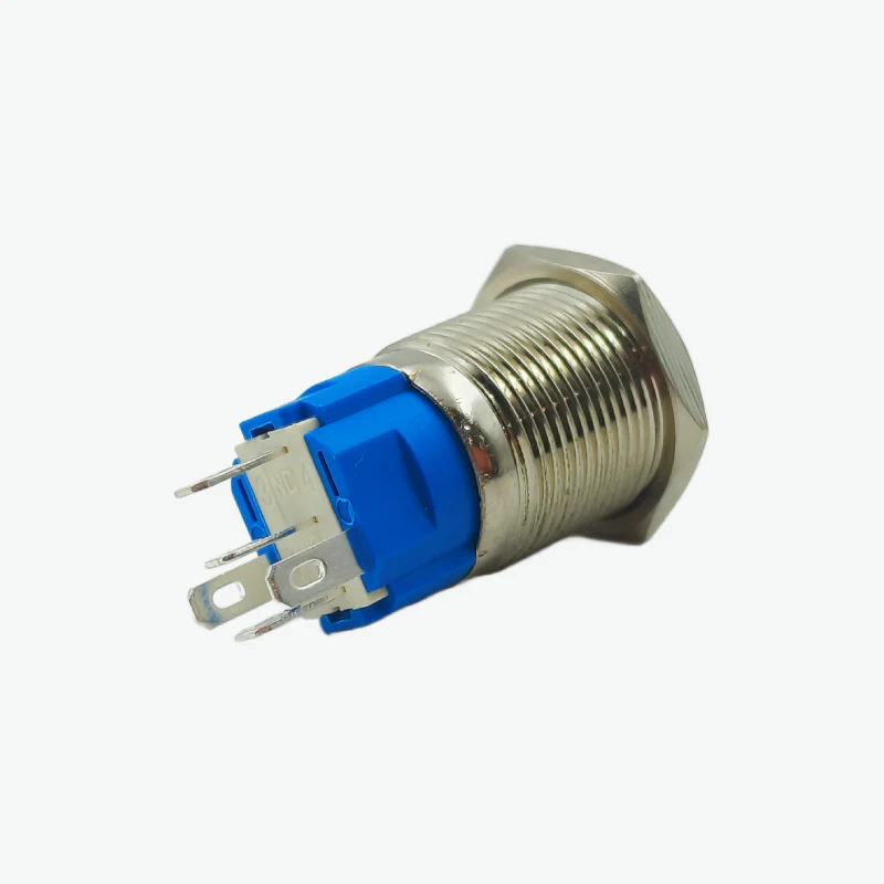 Flat Head 16mm 12V-24V Latching Metal Push Button Switch - Green (5 Pin IP67 Waterproof Ring LED Illumination) - Image 3