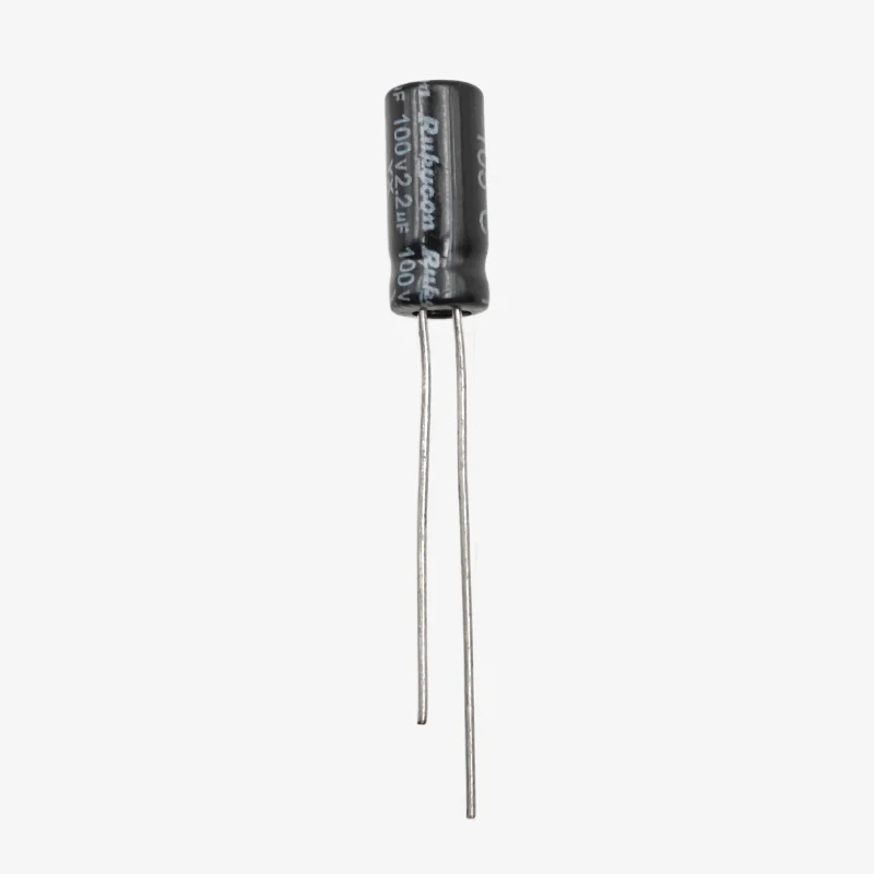 2.2uF 100V Radial Electrolytic Capacitor - Through Hole Package