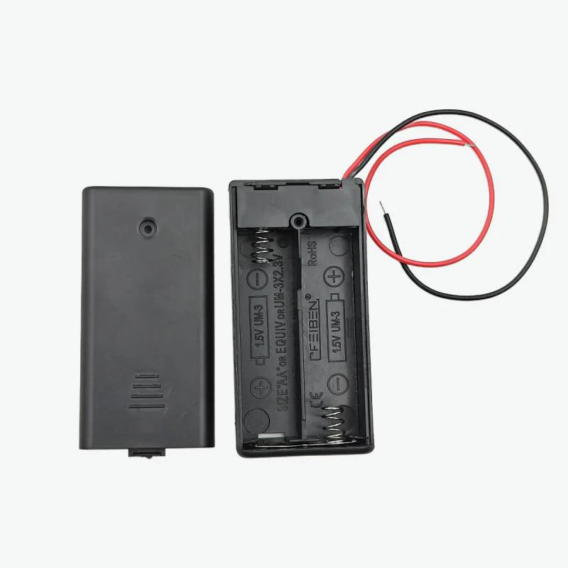 2 x AA Battery Holder with Cover and ON/OFF Switch - 3V Output - Image 2