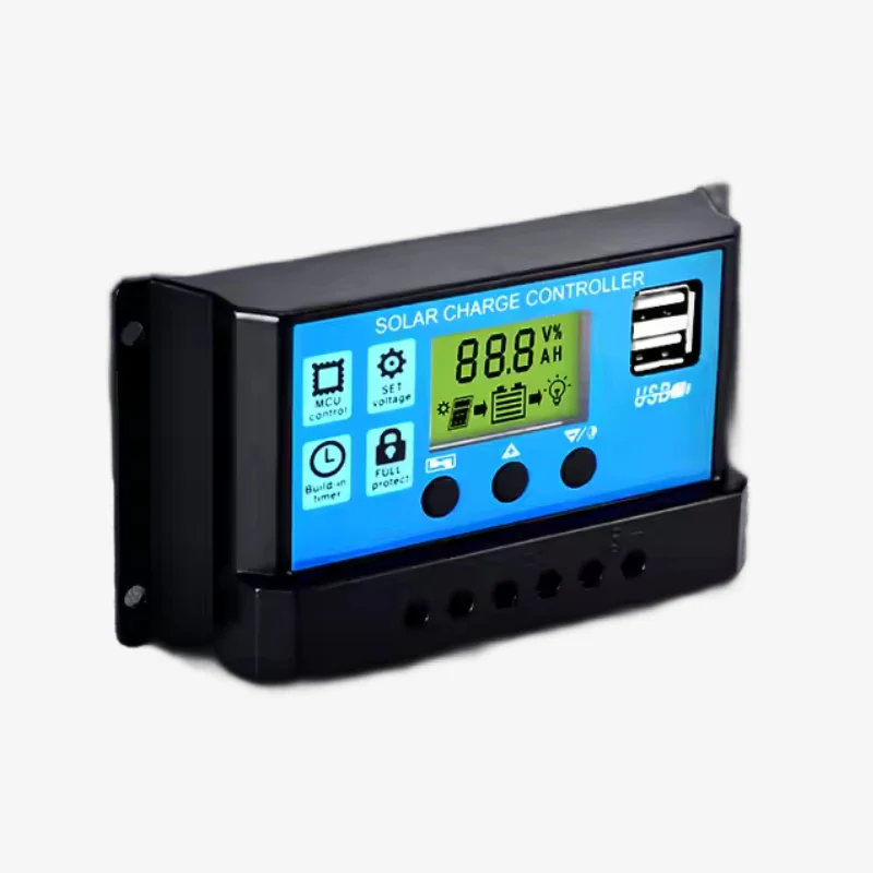 30A Smart Solar Charge Controller with Timer and USB Mobile Charger Socket - Image 2