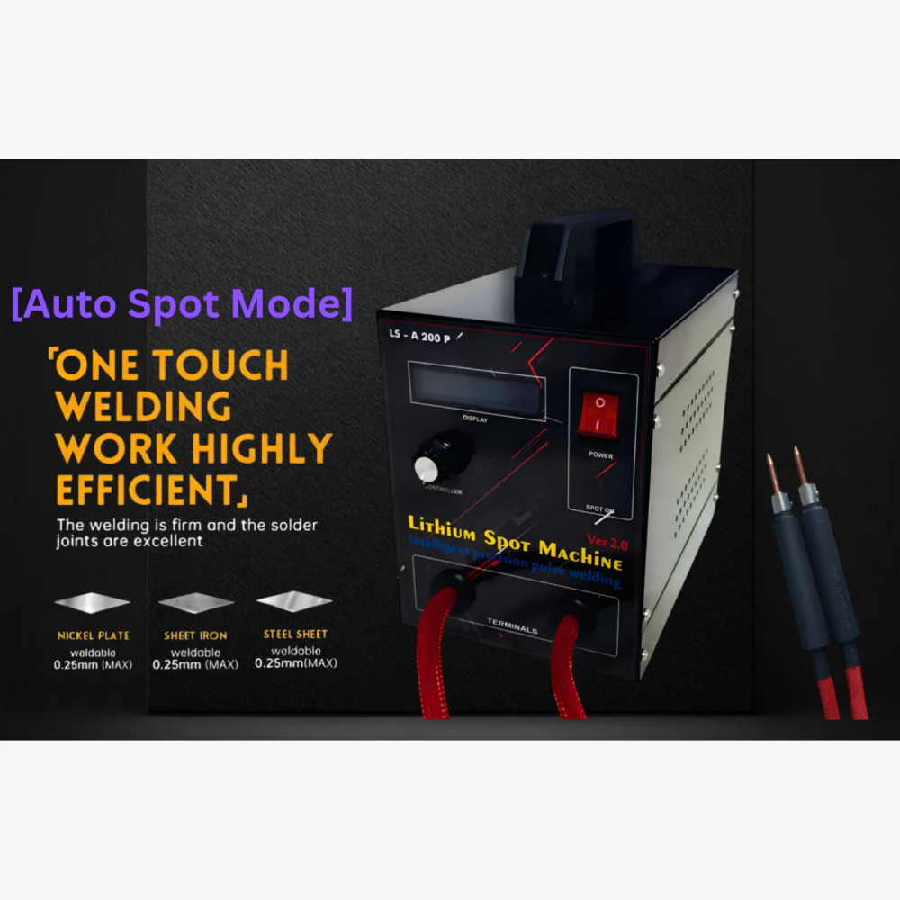 3.5 KVA LS-A200 Portable Lithium Cell Spot Welding Machine for Battery Pack - Includes Double Pen and Pedal - Image 3