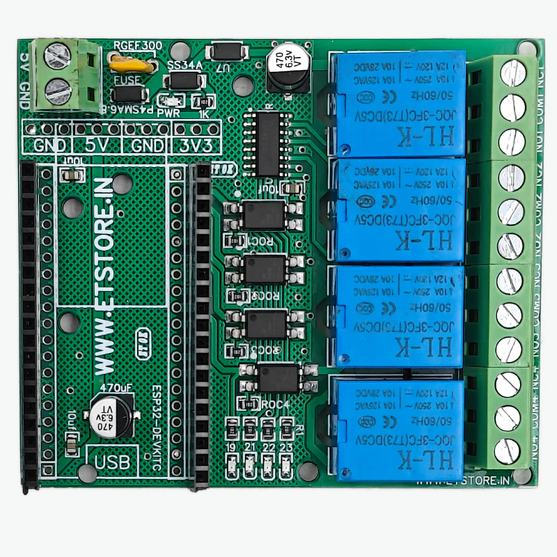 4 Channel Relay Board for 38 Pin ESP32 5V Module - Image 2