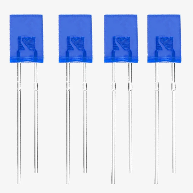 5mm Rectangle 2-Pin Through-Hole Flat Top Diffused LED - Blue - Image 2