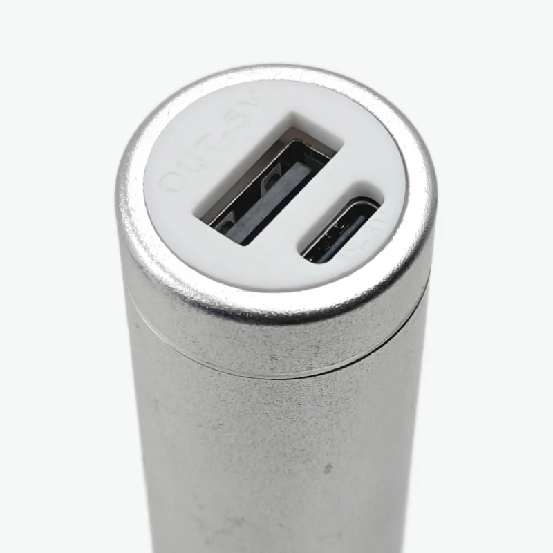 5V USB Aluminium Silver Body Power Bank Case for 18650 Battery with Type-C Charging - Image 4