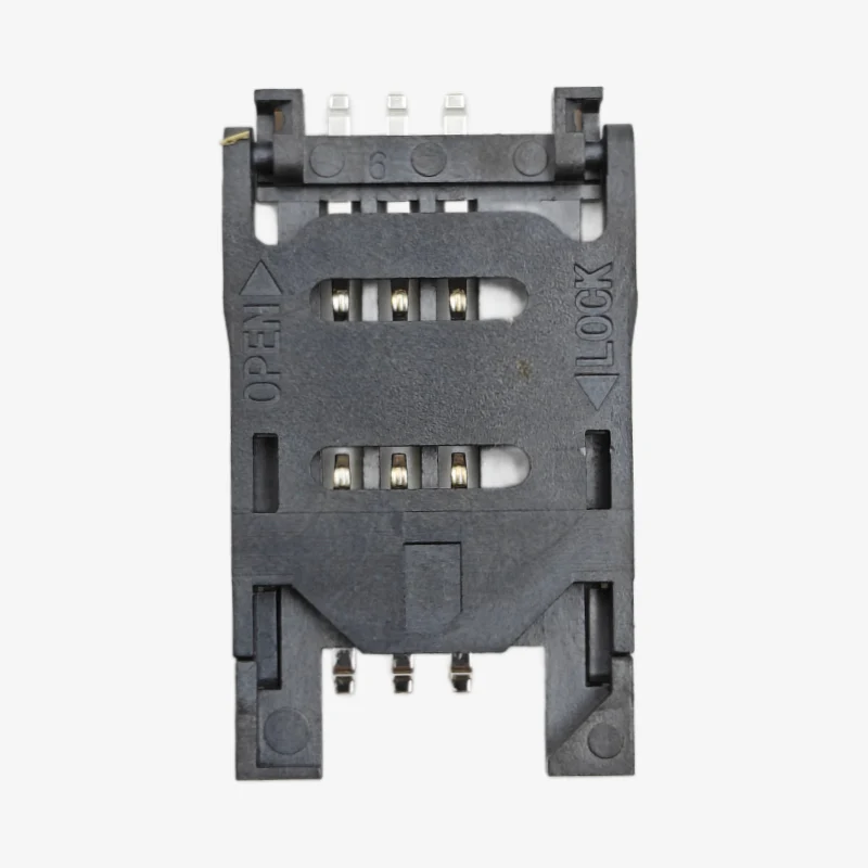 6 pin Flip Open SIM Card Holder - Hinge Cover Type - Image 3