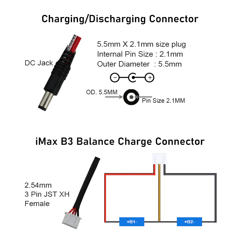 7.4V 1200mAh Rechargeable Lithium Battery Pack with Warranty (Includes BMS & Balance Pin) - 2S 1P - Image 4