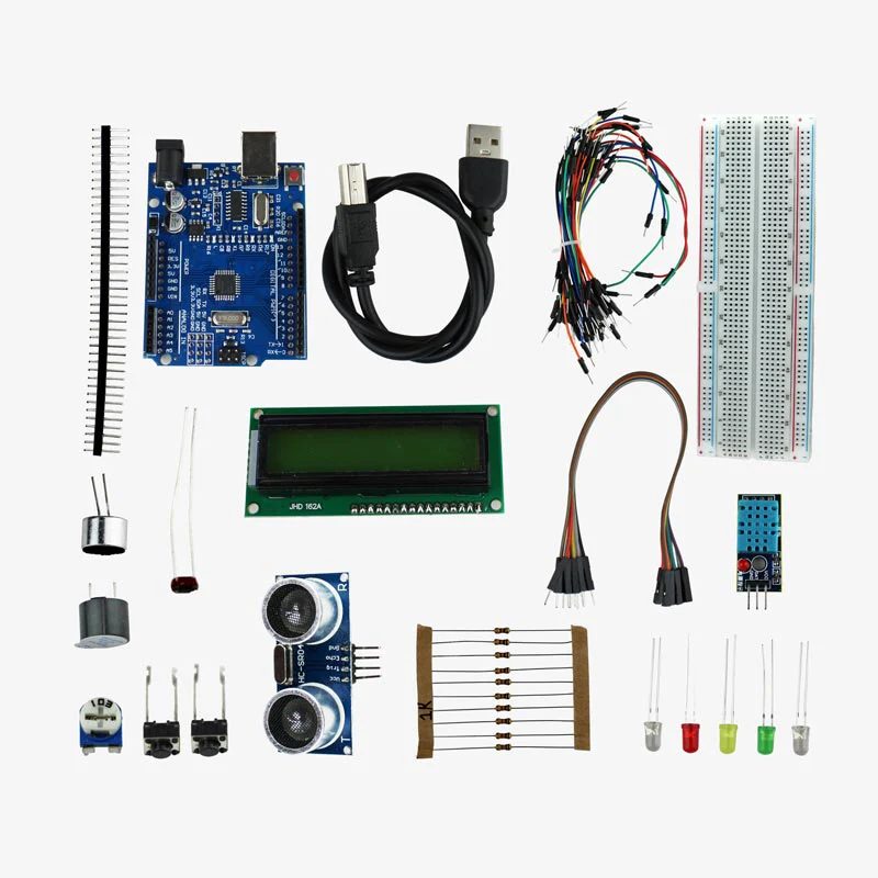 Starter Kit with UNO R3, Breadboard, LED, Resistor, Jumper Wires and Power Supply Based on Arduino - Build more than 10 DIY Projects - Image 3