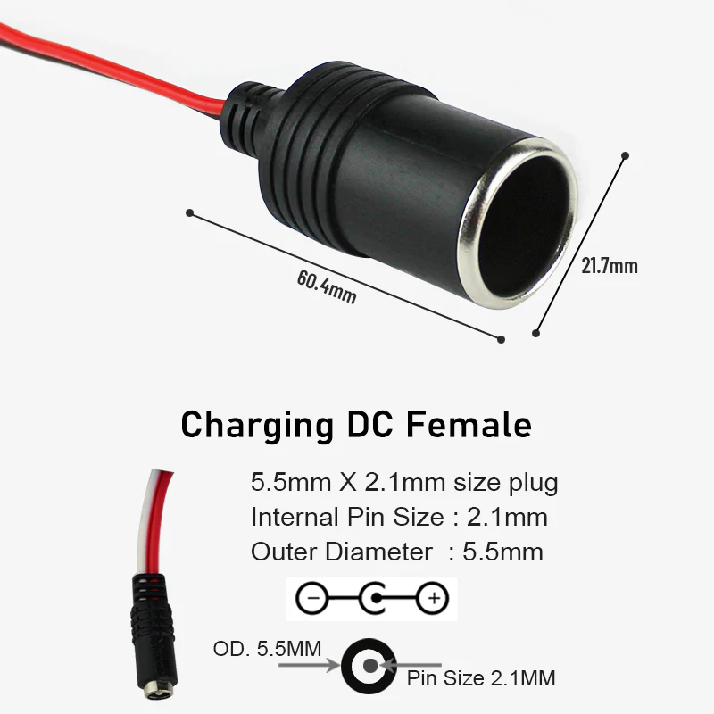 12V Lithium Battery with DC Female Car Socket/ Cigarette Lighter Socket for Tyre Inflator, Vaccum Cleaner etc - Image 3