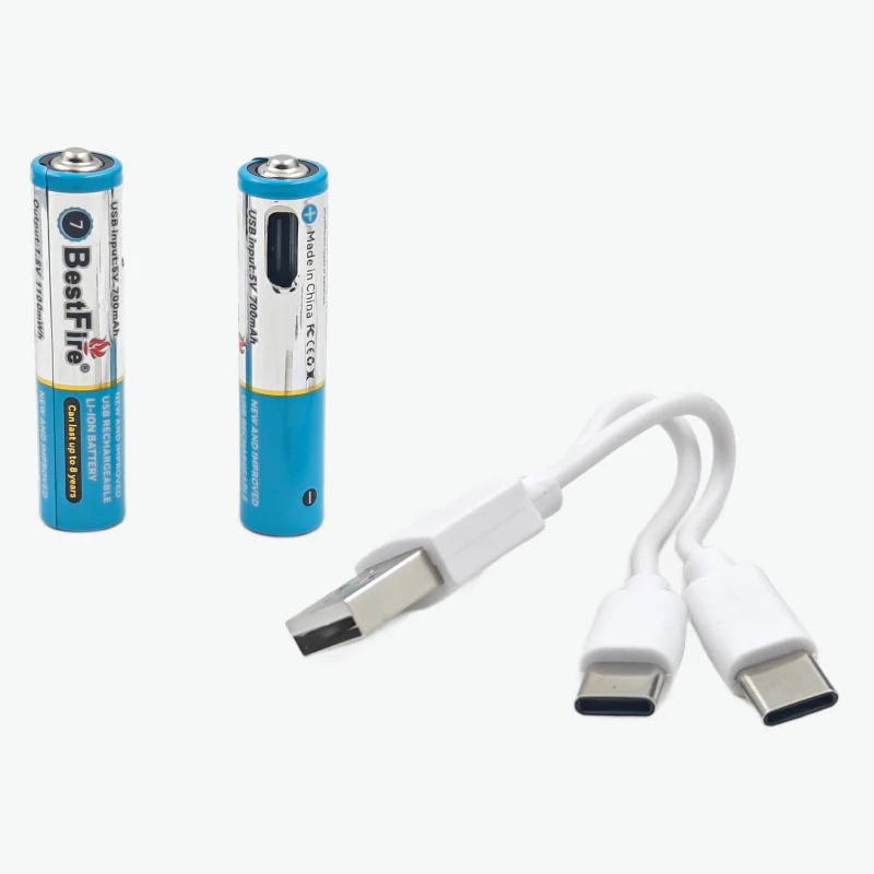 BestFire AAA USB Type-C 700mAh Rechargeable Li-ion Battery - 1100mWh(1.5V) - Image 2