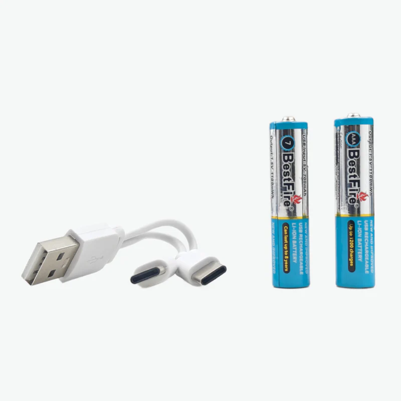 BestFire AAA USB Type-C 700mAh Rechargeable Li-ion Battery - 1100mWh(1.5V) - Image 4