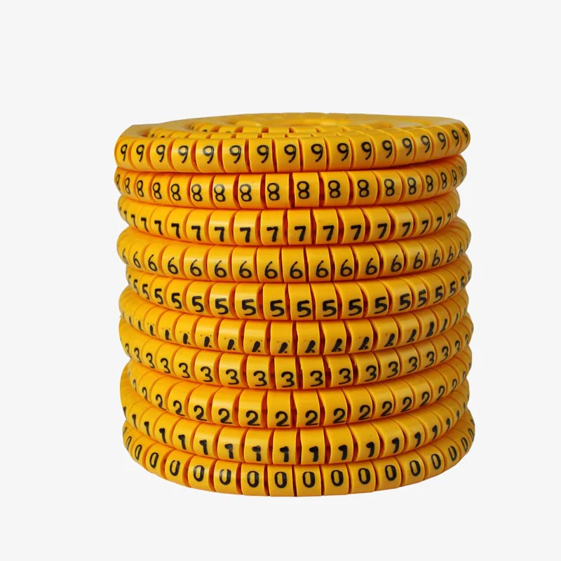 Cable Marker 4 sq mm PVC Ferrules Numbers 0-9 (each 100) - Self Locking