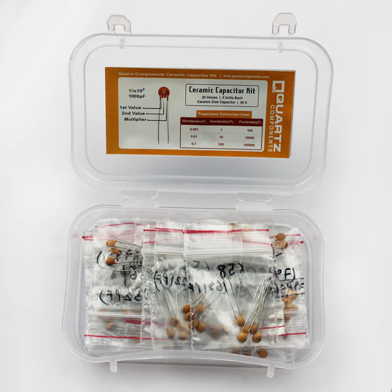 Assorted Ceramic Capacitor Combo Kit (20 values, 5 each - 100 capacitors) - Image 3