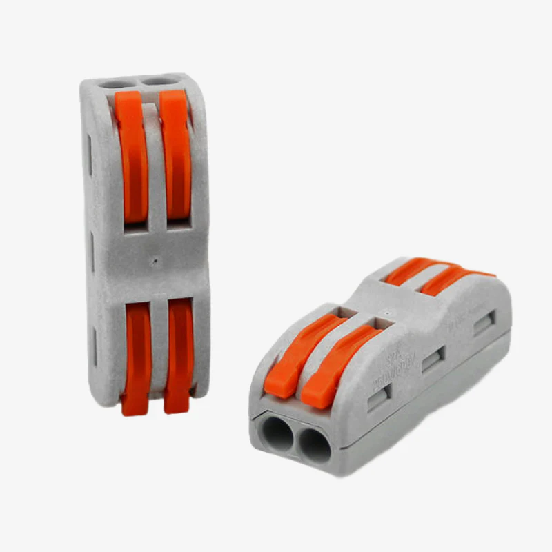 CH-812 0.08-2.5mm² SPL-2 Pole Wire Connector with Spring Lock Lever for 2-Wire Line Connection - 220V, 32A