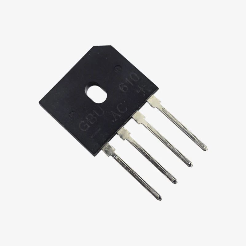 GBU610 6A 1000V Single Phase Bridge Rectifier Module - Inline 4-Pin Package - Image 2