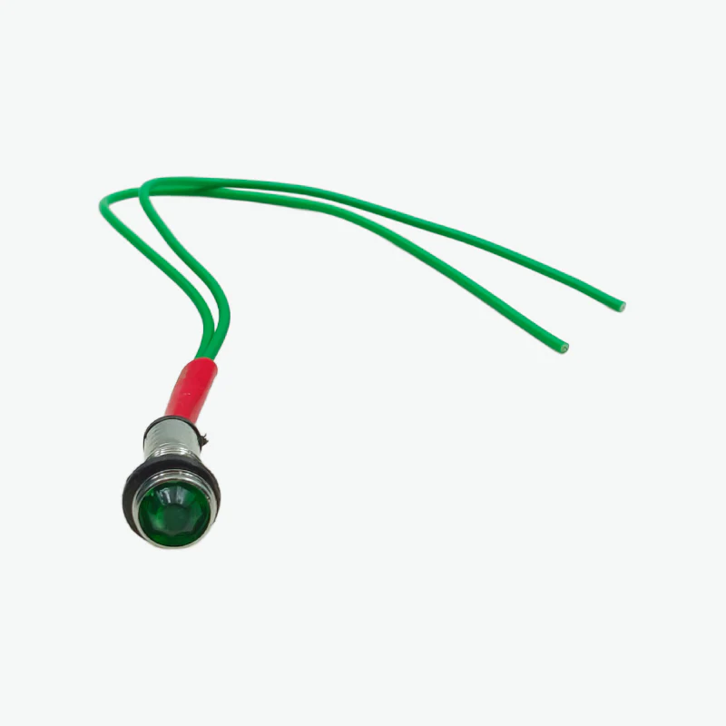 Green 220V 9mm Diamond LED Metal Indicator Light with 15CM Cable - Image 3