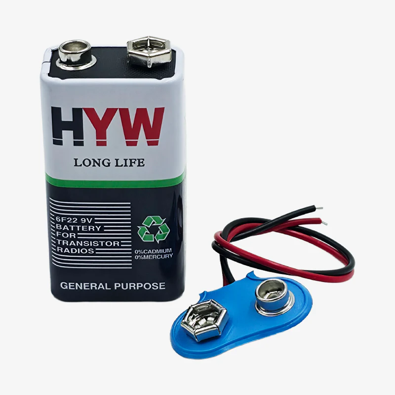 Hi-Waote 9V Zinc Carbon Battery with Snap Connector - Image 2