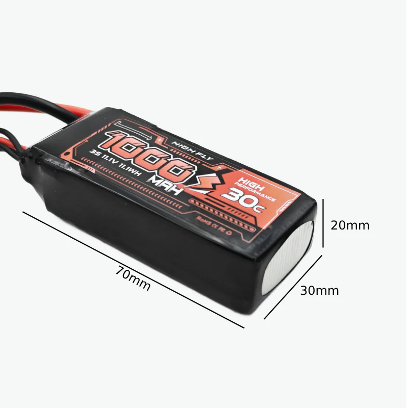 HIGH FLY 11.1V 1000mAh 3S 30C Lithium-Polymer Rechargeable Battery - Image 3
