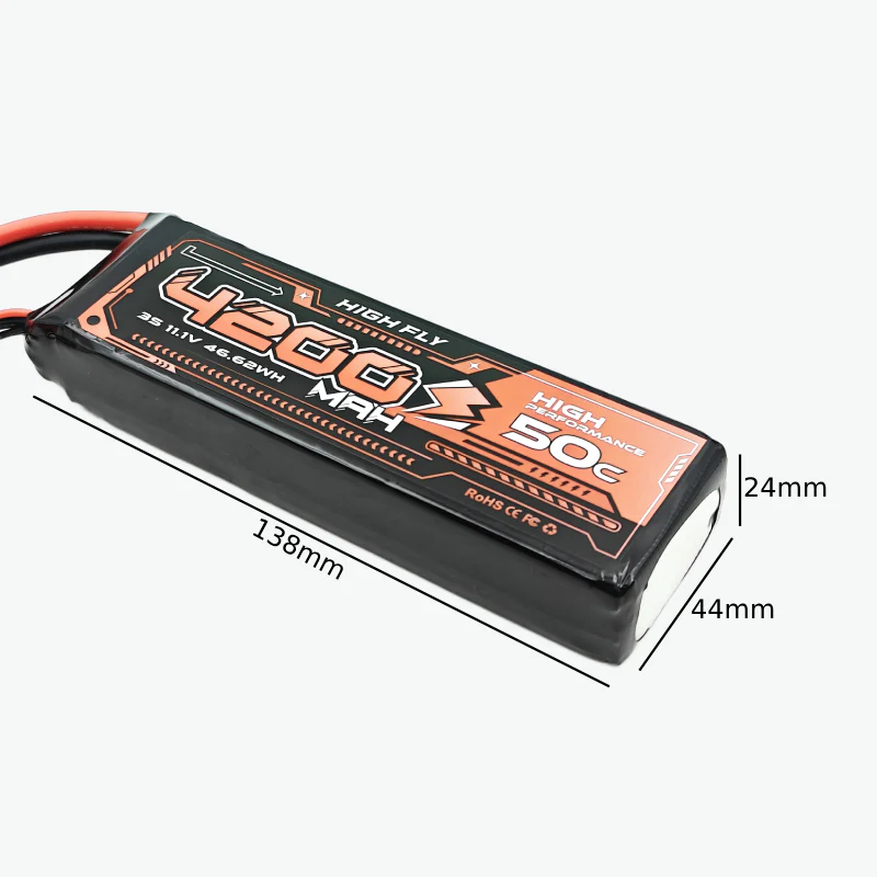 HIGH FLY 11.1V 4200mAh 3S 50C Lithium-Polymer Rechargeable Battery - Image 3