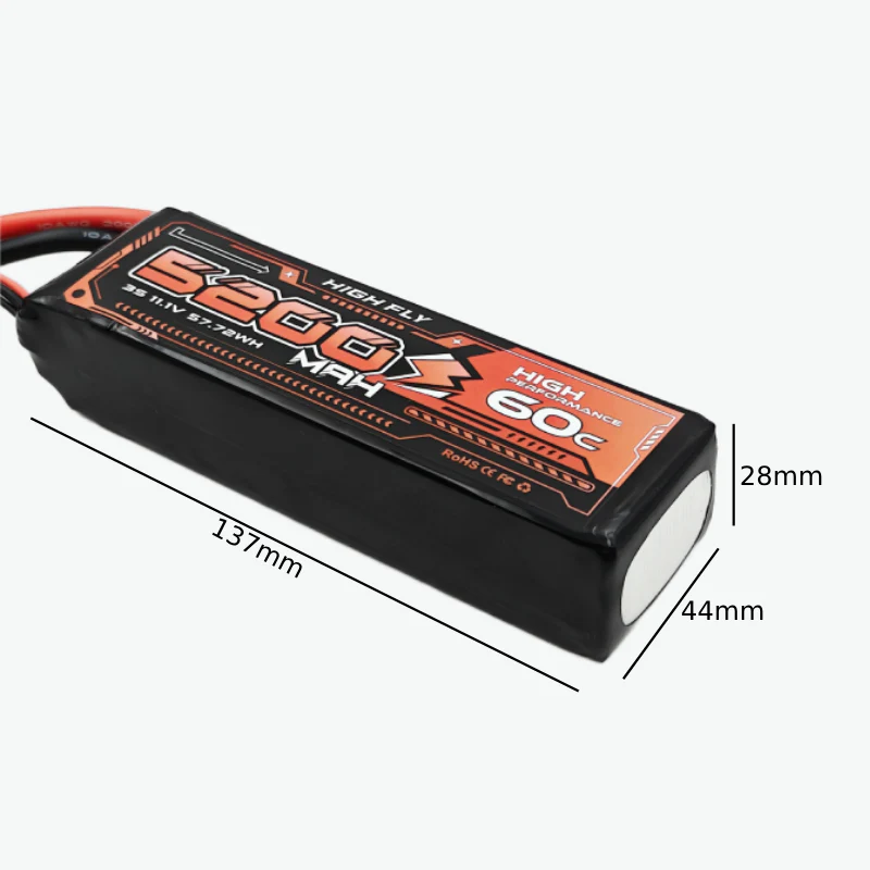 HIGH FLY 11.1V 5200mAh 3S 60C Lithium-Polymer Rechargeable Battery - Image 3