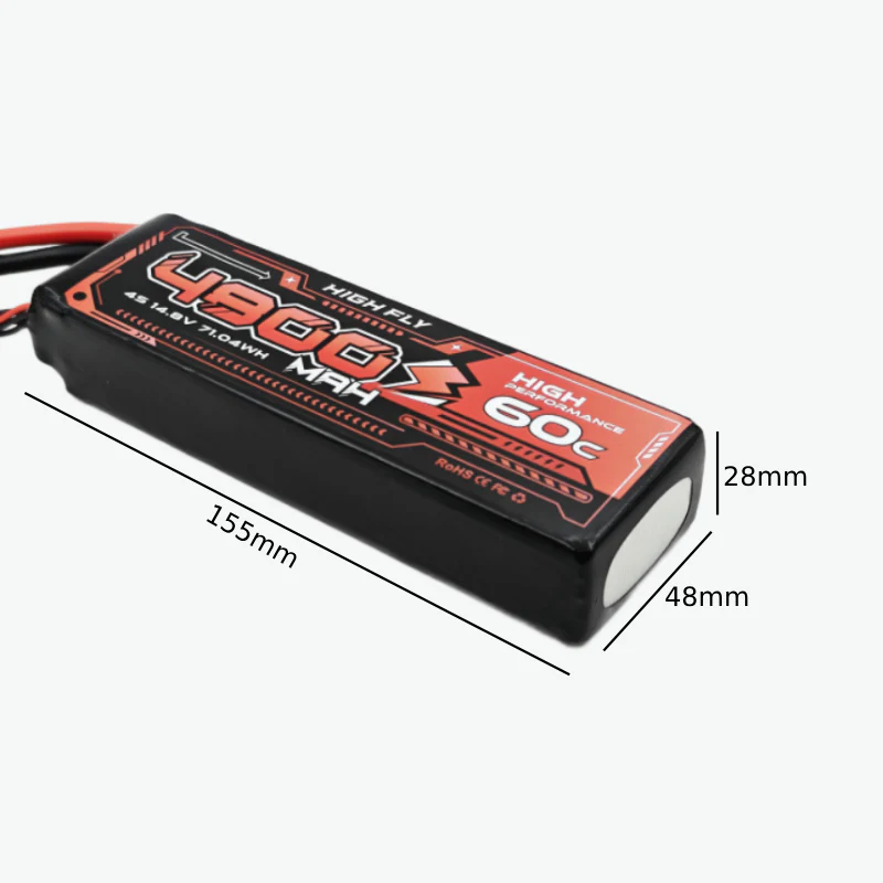 HIGH FLY 14.8V 4800mAh 4S 60C Lithium-Polymer Rechargeable Battery - Image 3