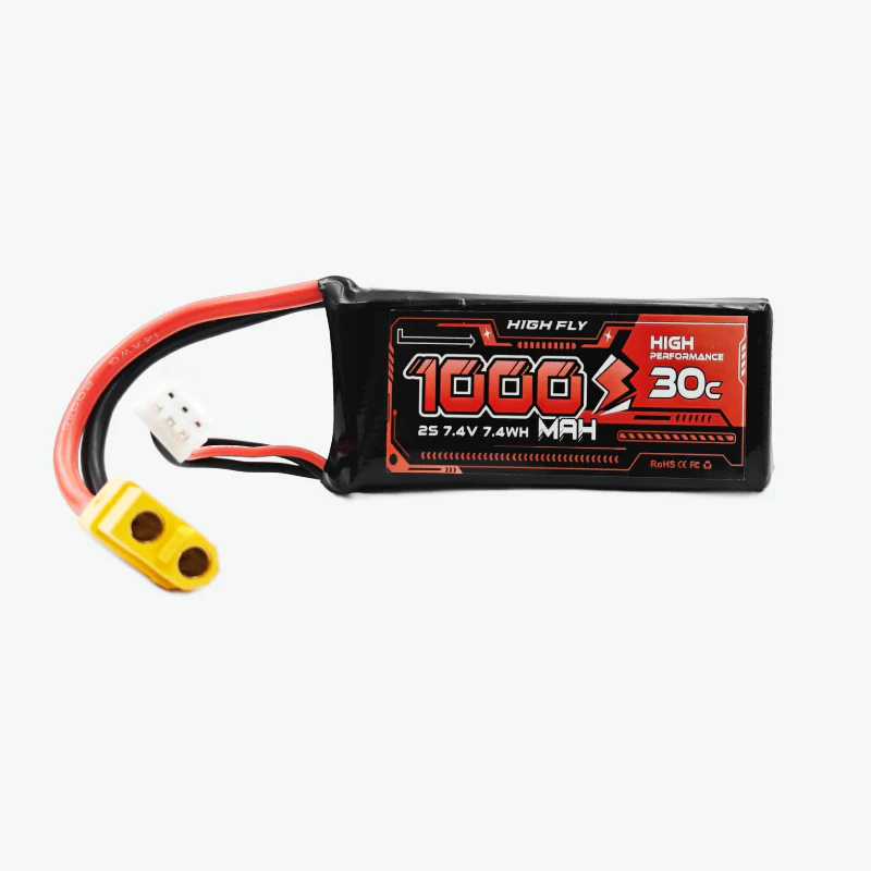 HIGH FLY 7.4V 1000mAh 2S 30C Lithium-Polymer Rechargeable Battery - Image 2