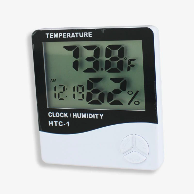 HTC-1 Digital Hygrometer Thermometer Humidity Meter with Clock LCD Display - Image 2