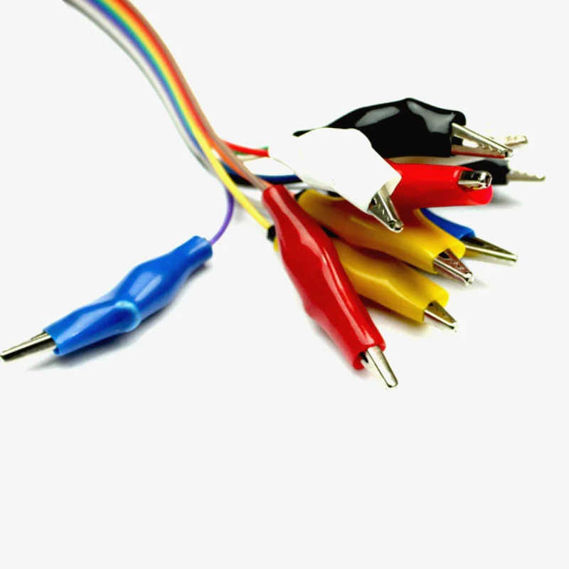Male Jumper Wires with Alligator Clips (20 cm) - 10pcs Crocodile Dupont Male Connector - Image 2