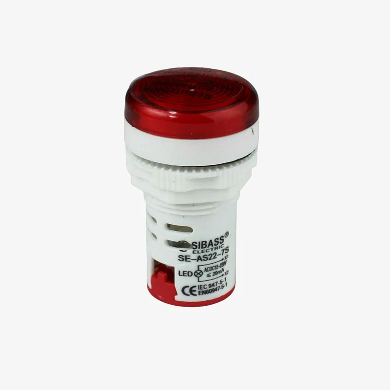 SIBASS SE-AS22-7S LED Indicator Panel Mount - 12VDC 220AC Red - Image 2