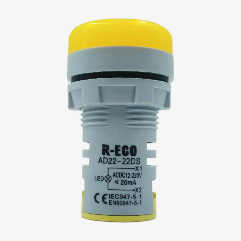 SIBASS SE-AS22-7S LED Indicator Panel Mount - 12VDC 220AC Yellow