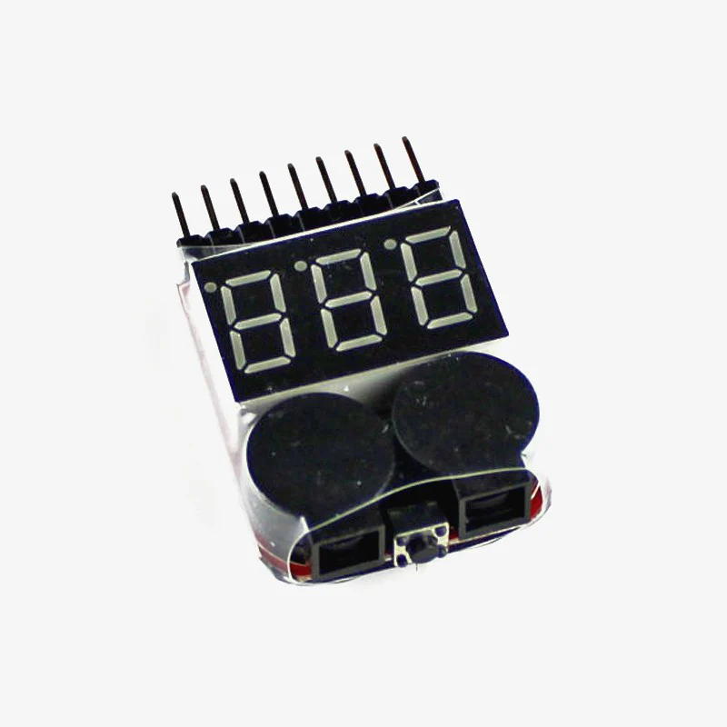Lithium/LiPo Battery Voltage Checker Tester for 1S-8S (Low Voltage Buzzer Alarm) for Lipo and NMC Battery Packs