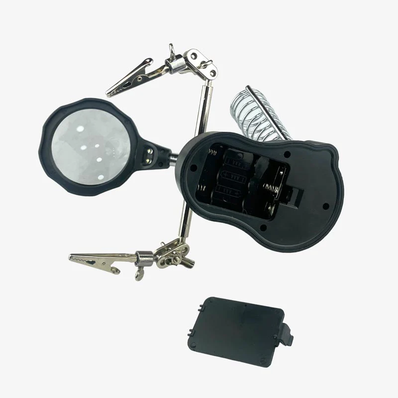 Soldering Iron Stand with LED Light and Multifunctional Magnifier (Magnifying Glass) - Helping Hand for PCB with MG16126/TE-801 - Image 3