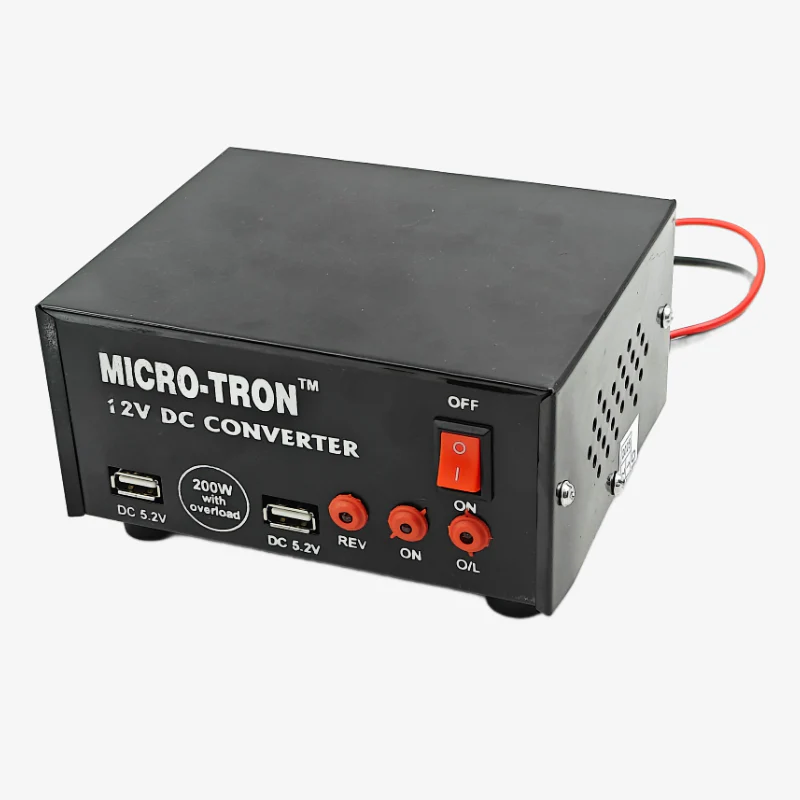 12V to 220V DC to AC Converter - 200W with Overload Protection Light - Image 2