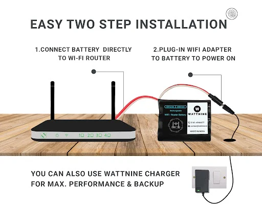 WATTNINE® Mini UPS for Wi-Fi Router - Router UPS Battery for 12v WiFi Router - Image 3
