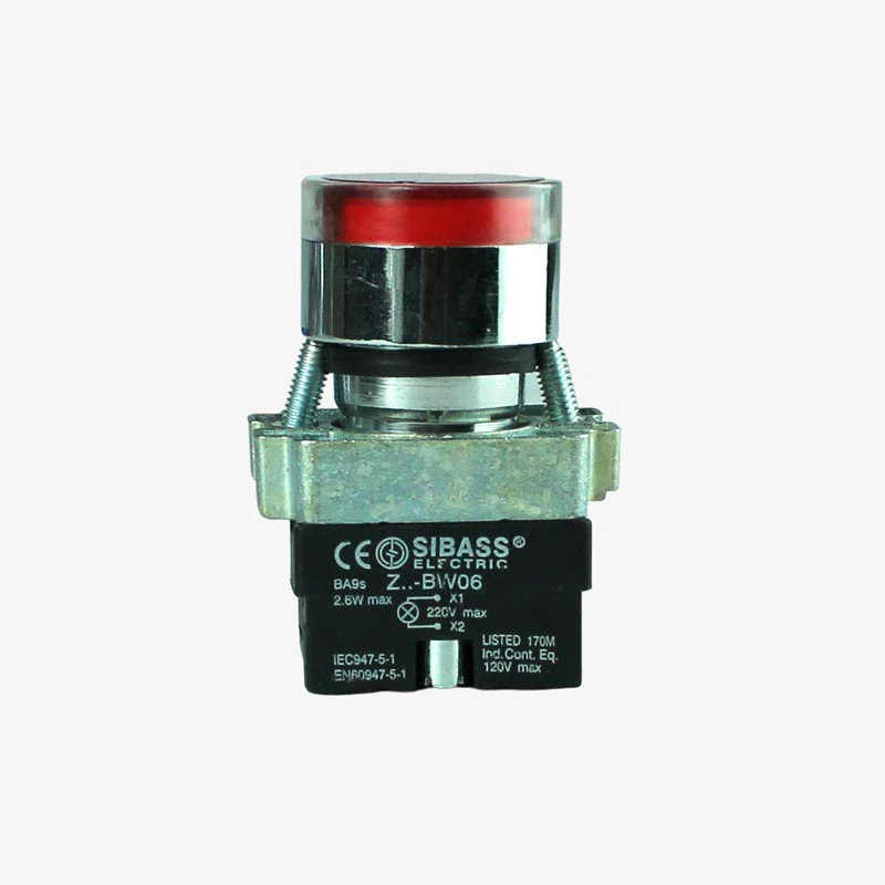SIBASS Push Button with Indicator LED - 220VAC RED - Image 2