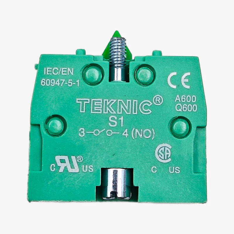 Ceyone ZB2-BE101 Green Push Button Contact Element For Elevator 22.5mm GREEN (NO) - Image 2