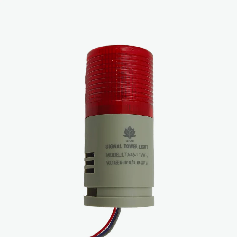 Signal Tower Light with Buzzer 1 Tier - Red LED, 24V/220V AC/DC - Image 5
