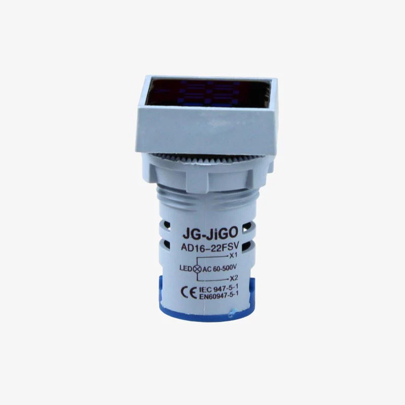 SIBASS AD16-22FSV AC Voltmeter Display Square Blue 22mm (AC60-500 V) - Image 5