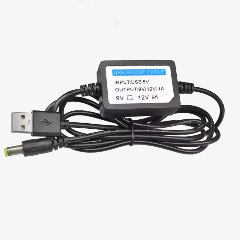 USB Power 5V 1A to 12V DC Step-Up Converter Cable with 2.1x5.5mm Connector