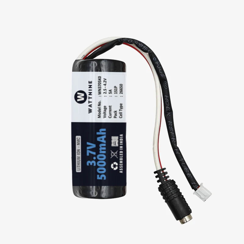 WATTNINE® 3.7V 5000mAh Rechargeable Lithium-ion Battery Pack with Warranty for GPS, CCTV, and Commercial Application