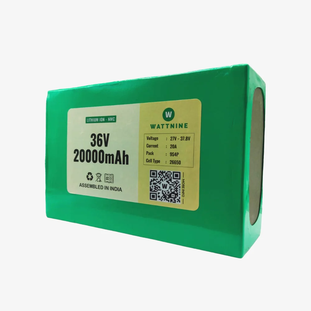 WATTNINE® 36V 20Ah Rechargeable Lithium Ion Battery Pack with 1 year Warranty - Image 2