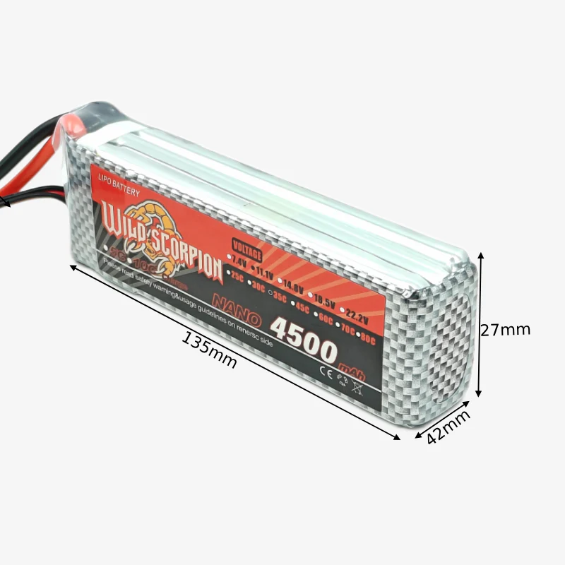 11.1V 4500mAh 3S 35C Lithium-Polymer Rechargeable Battery - Image 3