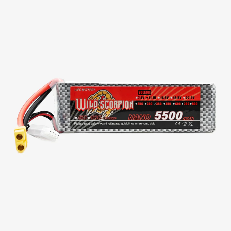 WILD SCORPION 11.1V 5500mAh 3S 35C Lithium-Polymer Rechargeable Battery - Image 2